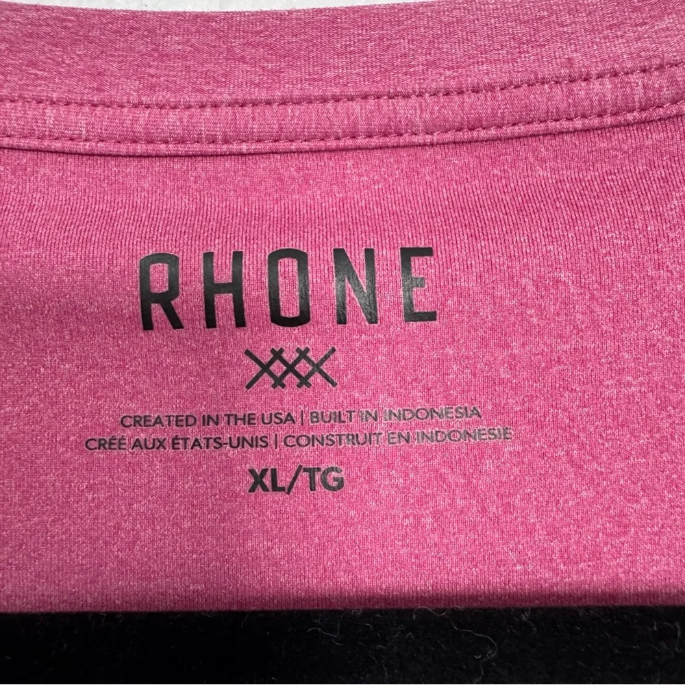 Rhone Reign Tee Shirt Men’s XL‎ Pink Performance Activewear Workout Training Gym